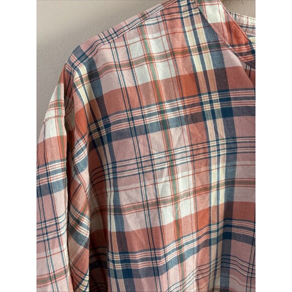 Proper Cloth Mens Shirt XXL Orange Blue Plaid Button Down Long Sleeve Casual - Picture 2 of 6